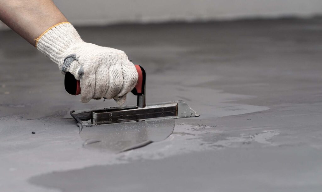 Yamba property with a polished concrete floor that is being repaired by yamba concrete floor experts cochrane brothers