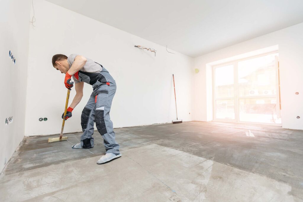 Yamba property with a polished concrete floor that is being repaired by yamba concrete floor experts cochrane brothers