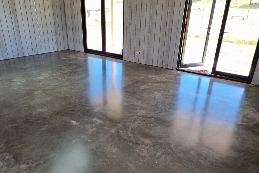 interior of yamba property with a polished concrete floor by yamba concrete floor polishing experts cochrane brothers