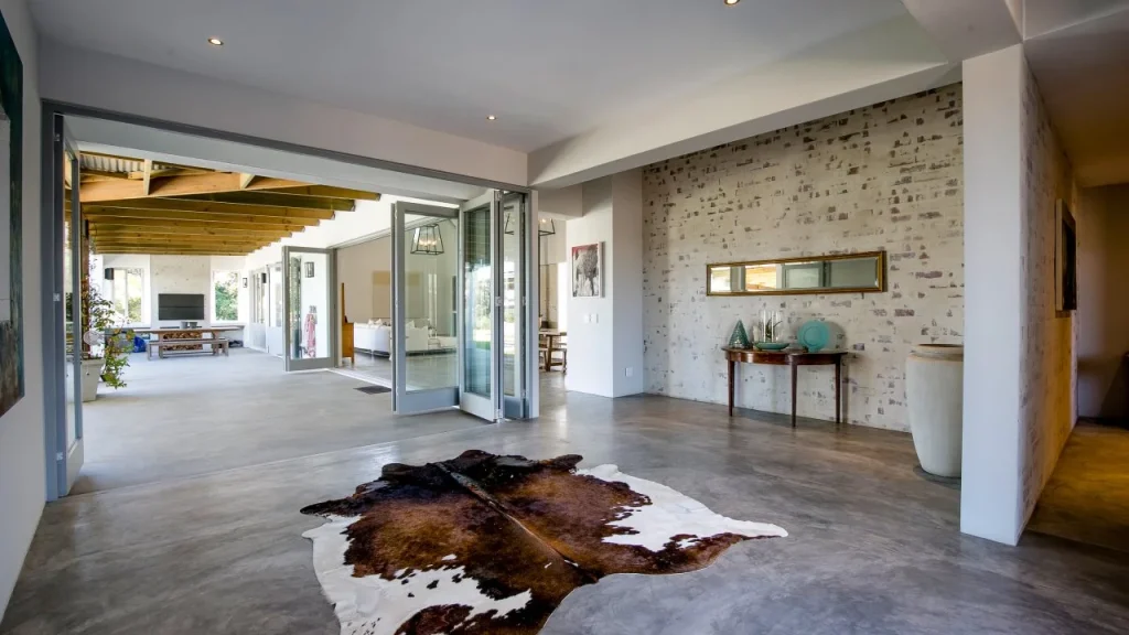 interior of yamba property with a polished concrete floor by yamba concrete floor polishing experts cochrane brothers