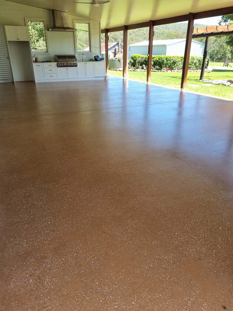 exterior of yamba property with a polished concrete floor by yamba concrete floor polishing experts cochrane brothers